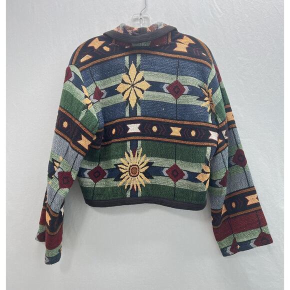 VTG It’s Outta The Bag Unge Potch Ket Aztec Sunflower Western Jacket Women Small - Picture 6 of 9
